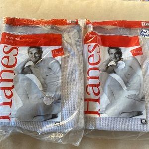 Men’s Hanes 2 pair thermal underwear pant in gray